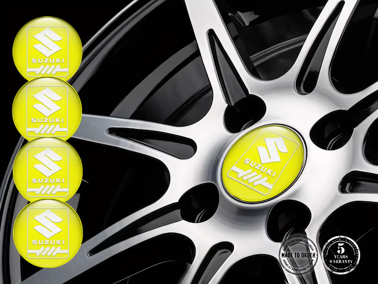 Suzuki Rim Stickers Car Edition Stylish Dome Logos